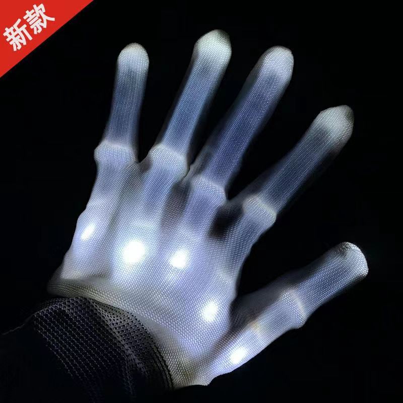 Cruz-frontera llevó guantes regalo de Halloween luminoso súper brillante hueso guantes coloridos accesorios fluorescentes