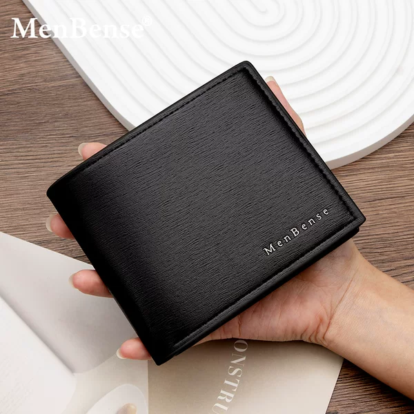 Foreign Trade High-End Leather Business Men's Short Wallet Horizontal Hinge Multi-Card Slot 70% off Coin Bag Wallet