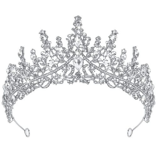 Vintage Round Bridal Crown Headpiece for Amazon New Pearl and Diamond Cake Crown Wedding Dress
