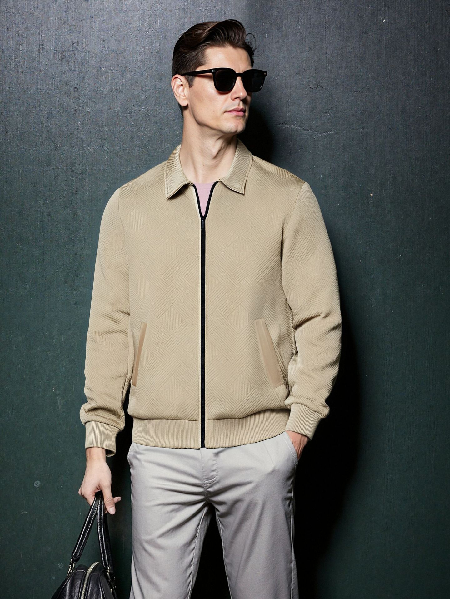 Herren Slim Fit Strickjacke – Leichter, lässiger Reißverschlussmantel für Herbst und Frühling_voghion.com