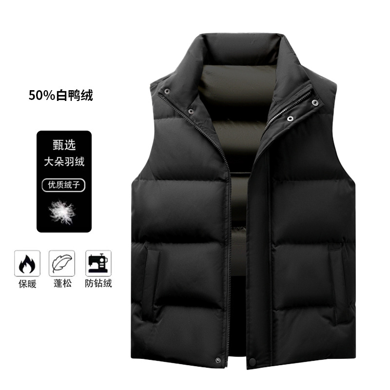 90 chaleco de terciopelo personalizado chaleco de plumón sin mangas al aire libre chaleco de plumón ligero de invierno para hombres image 10