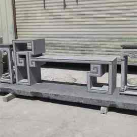 石雕花架子户外庭院盆景架子新中式仿古老石条凳花几摆台支架