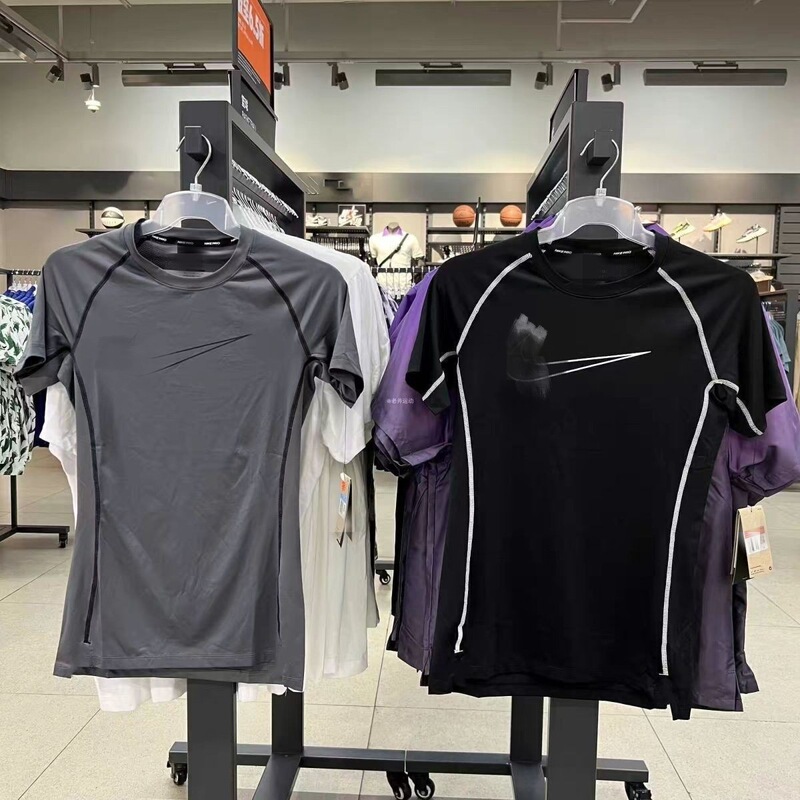New Sports Bodysuit Basketball Running Fitness High Elastic Short-Sleeved Quick-Drying Breathable Track and Field Running Compression T-Shirt