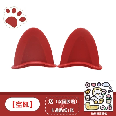 Motosiklet dəbilqələri – Decoration Accessories - cat-ears-empty-red-come-with-4-pieces-of-base-glue-cartoon-stickers