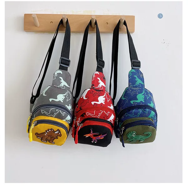 Foreign Trade New Kidsren's Waist Bag Boy Dinosaur Crossbody Small Bag Fashionable Kids Chest Bag Coin Purse Baby Small Bag