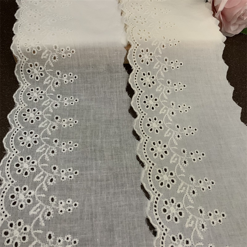 经典现代打孔镂空棉布刺绣蕾丝 童女装袖口下摆花边辅料 宽11cm
