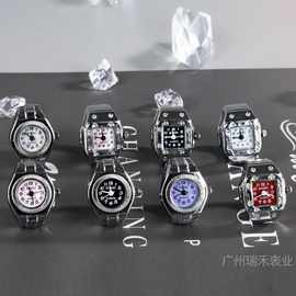 【戒指表】新款热卖创意合金壳手指表情侣外贸新款男女厂家直批