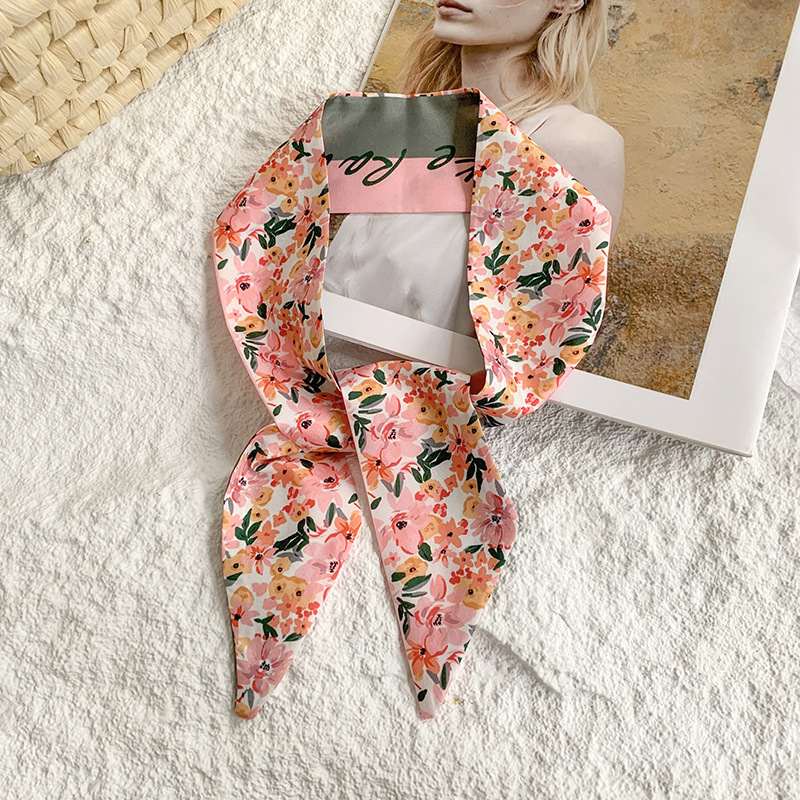 Nuevo estilo floral atado con serpentina primavera estilo fino camisa coreana bufanda de cinta decorativa temperamento de todo fósforo