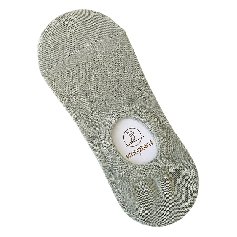 Calcetines de tobillo antideslizantes calcetines de algodón de color sólido de verano para mujer Calcetines invisibles de malla de corte bajo japoneses Calcetines Zhuji al por mayor