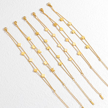 东莞通体钛钢手链不掉色爱心蝴蝶四叶草星星圆片高级感不锈钢饰品