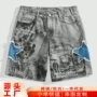 外贸印花美式大码牛仔裤