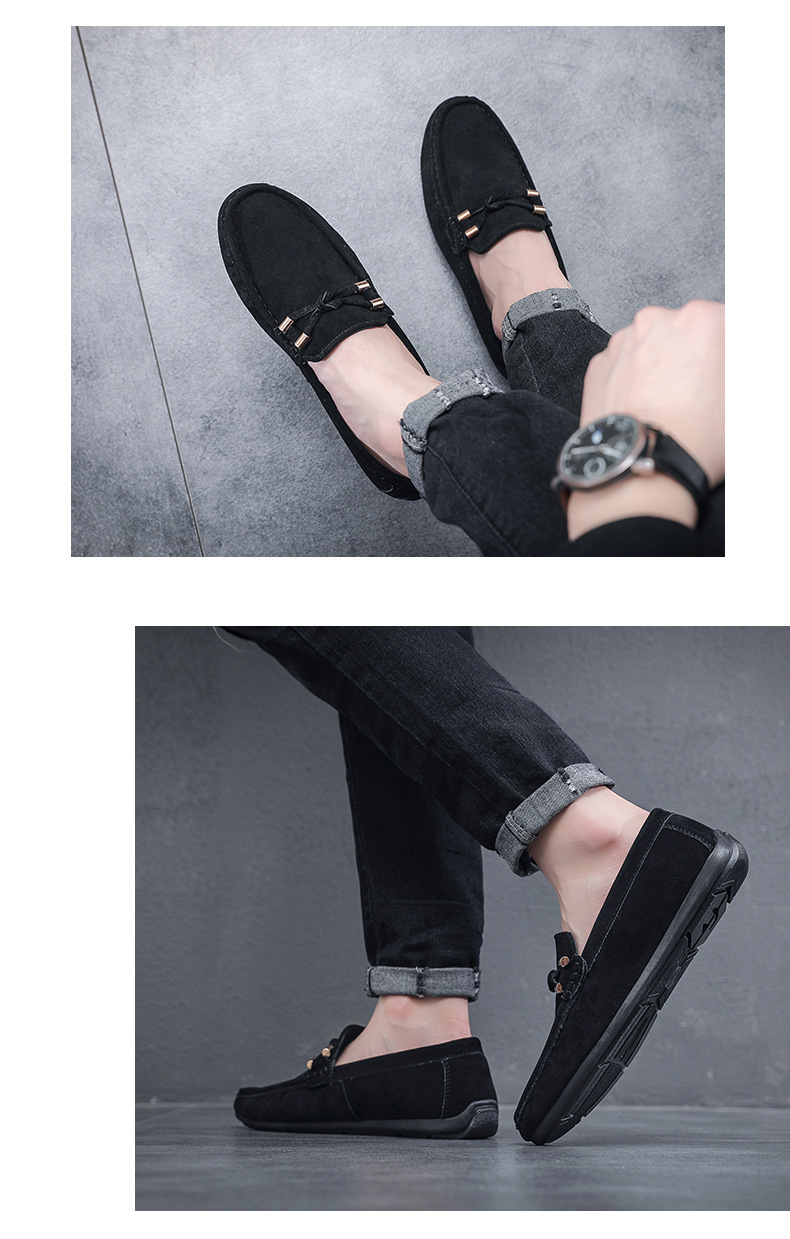 Neue faule Mann weiche Sohlen Slip-on Bean Schuhe Männer Fahr Casual Lederschuhe_voghion.com