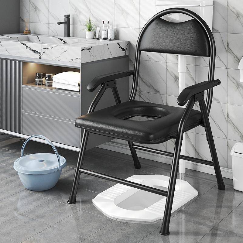 Portable toilet for the elderly, home folding commode chair, stool for defecation, toilet chair for patients and pregnant women