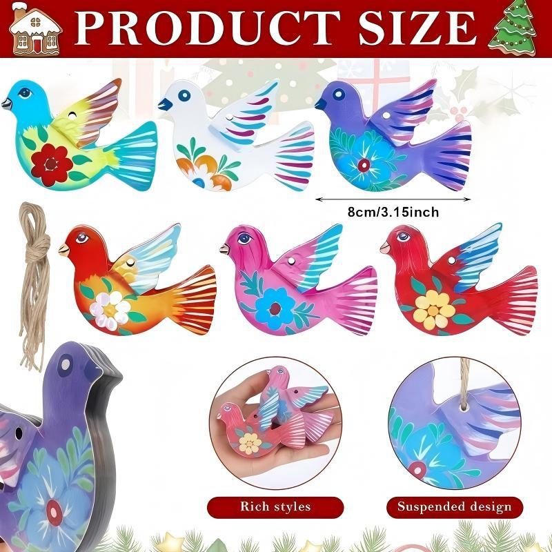 跨境新品12件墨西哥风格彩色鸟装饰挂件 五五节派装饰品