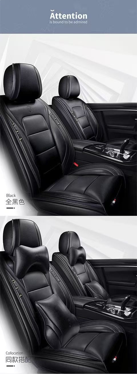 Suitable for New Cartoon Car Seat Cushions, Universal for All Seasons, Fully Enclosed Seat Covers, Wear-Resistant and Dirt-Resistant, Five-Seater Leather Seat Covers