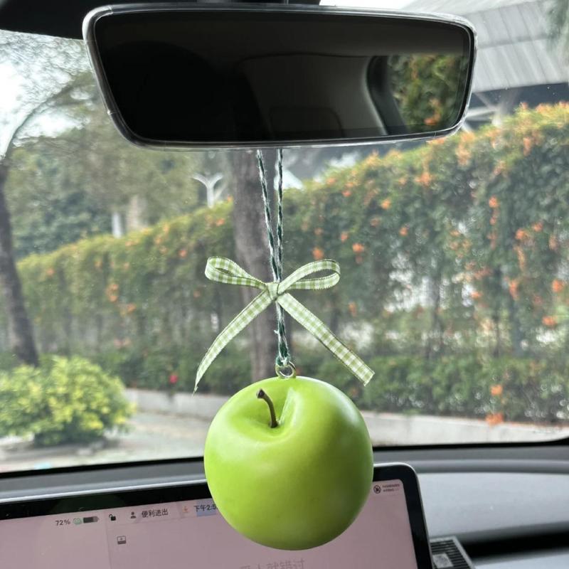 Apple 車のペンダント、安全な旅行キーホルダー、車のクリエイティブな雰囲気のバックミラーペンダント、インターネット有名人の装飾品|undefined