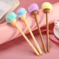 厂家直供韩版甜美创意可爱少女心甜筒中性笔学生个性时尚毛球笔