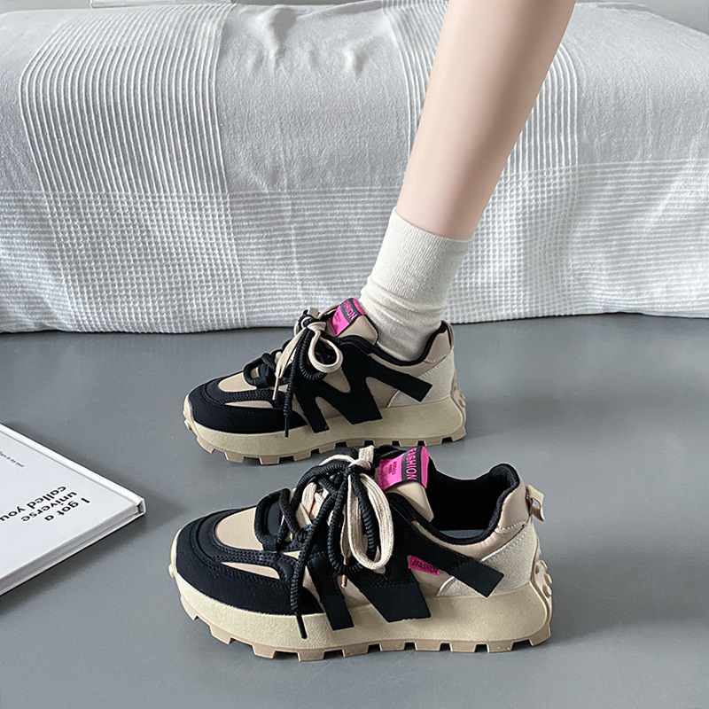 Instagram Korean New Forrest Gump Shoes for Women 2024 Spring and Autumn Student Sports Running Shoes Casual Thick Sole Increase in Height_voghion.com