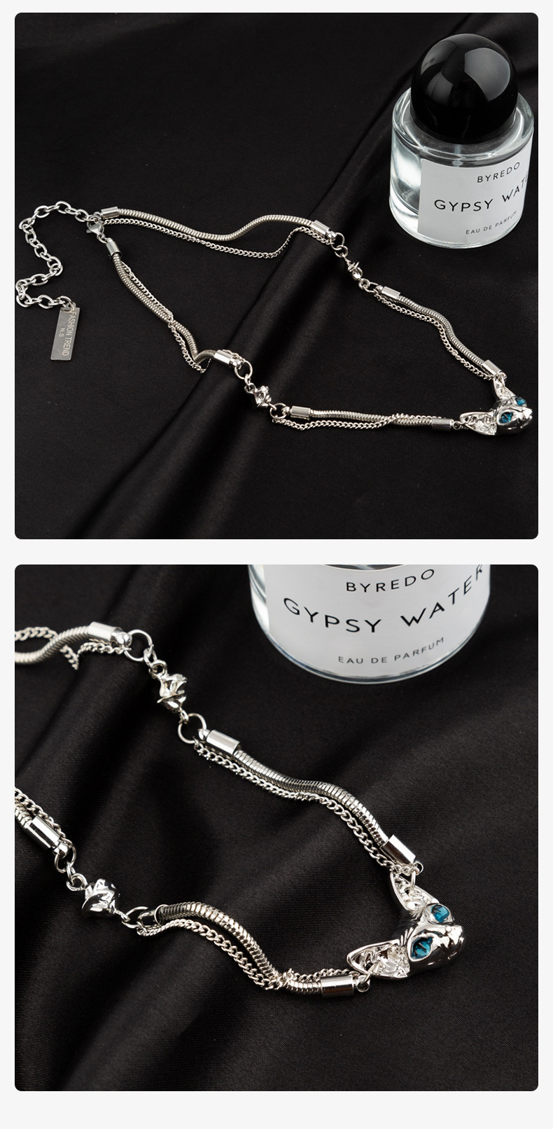 27g Weight Zircon Inlay Material Pendant Necklace Classification 1 Piece Quantity Hip-hop Cat Titanium Steel Plating Inlay Zircon Pendant Necklace