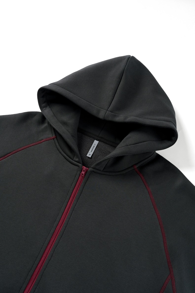 Inflation 325g Fleece Color-Block Zip Hoodie