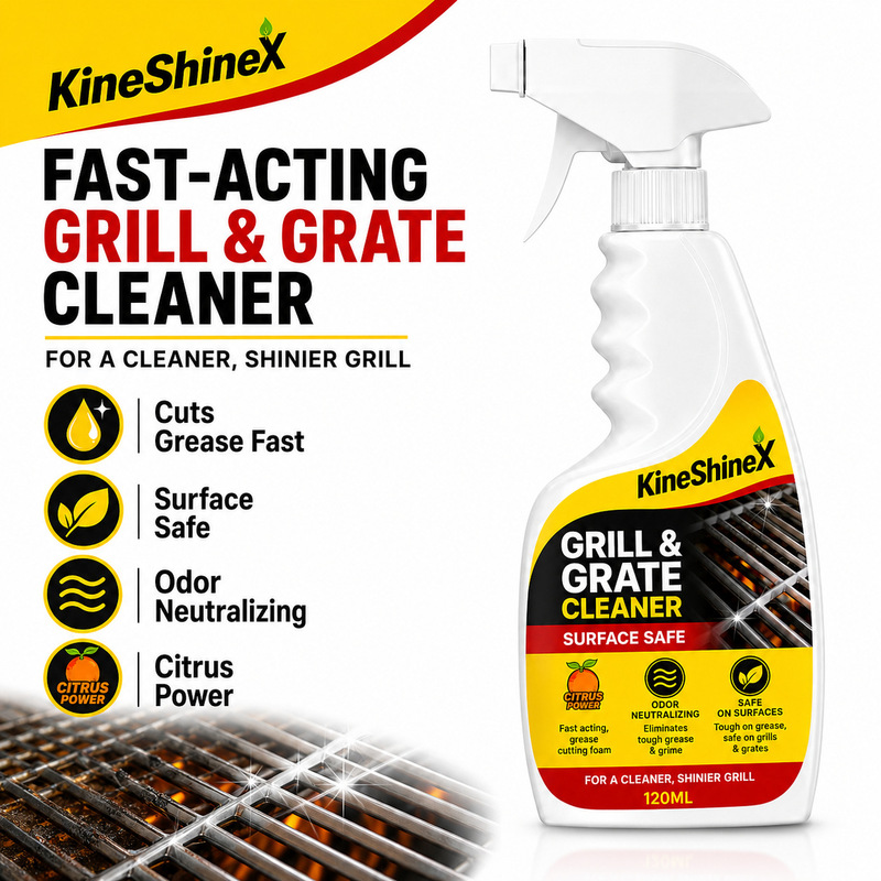 Kineshinex Grill Rack Cleaner 120ml Safe and Powerful for Surfaces, Removes Grease and Grime for Bbq and Kitchen Kineshinex Grill Rack Cleaner 120ml Safe and Powerful for Surfaces, Removes Grease and Grime for Bbq and Kitchen
