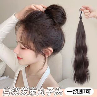 Wig Women's Self-Winding Ball Head Simulation Hair Fluffy Natural Lazy Hair Artifact Cute Ball Wig Hair Bag