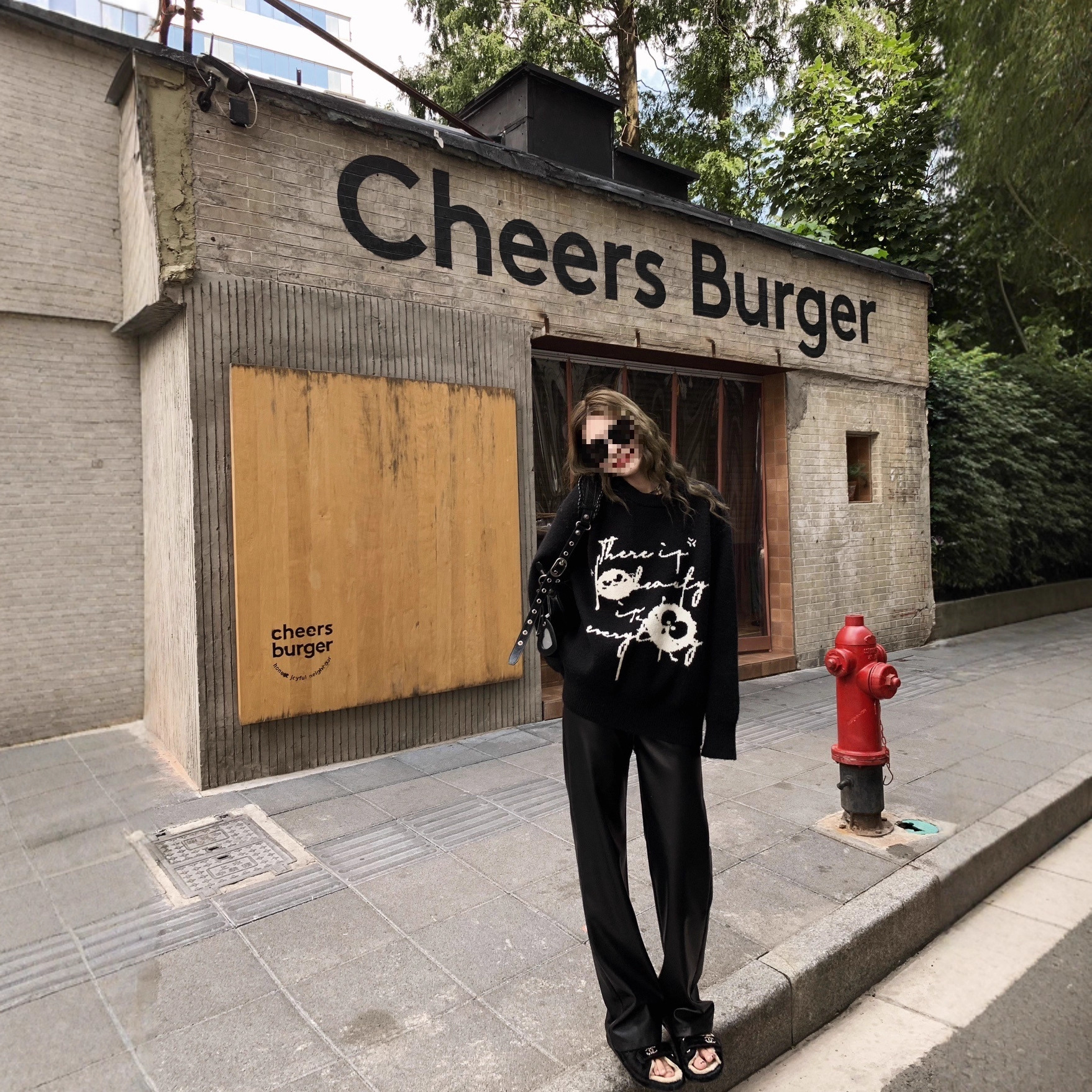 小君君布兰妮 小煤球大人 Du家涂鸦版套头毛衣女秋冬新款针织上衣