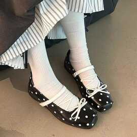 爆款甜美风蝴蝶结玛丽珍鞋女2026秋新款绑带平底配裙子芭蕾舞单鞋