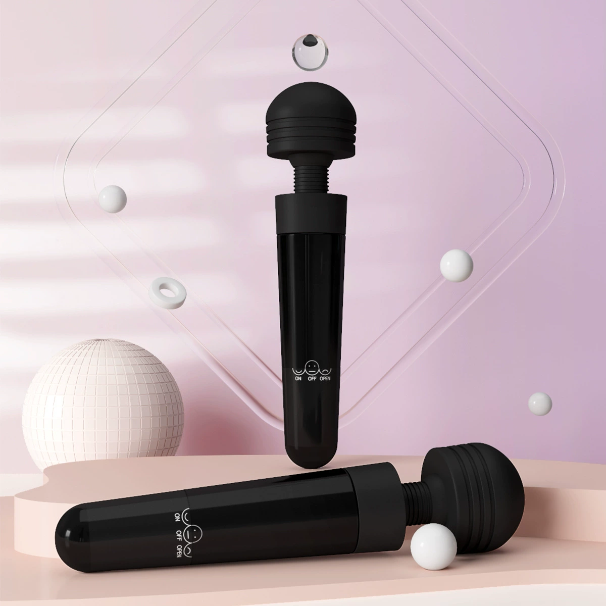 Mini Palm AV Wand, compact clitoral stimulator, quiet vibrator 147 × 35 mm, <50 dB