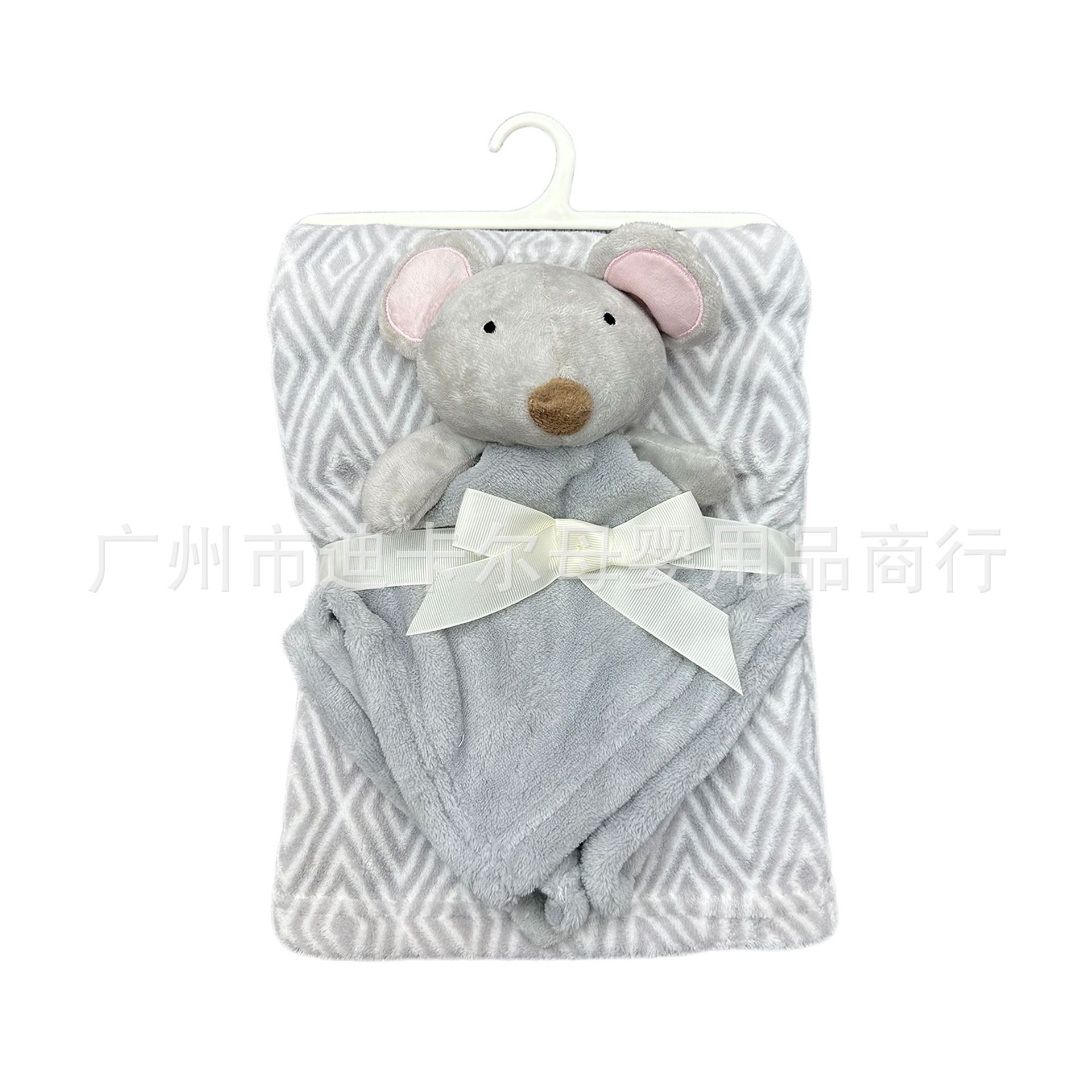 Transfronterizos bebés de coral peluche manta 2 dos piezas juego de dibujos animados conejito bebé pacificar bebé suave