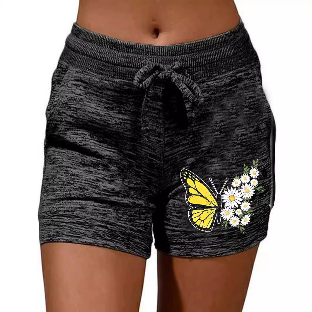 Шорты с принтом женские европейские и американские трансграничные свободные пляжные шорты женские DK11-285