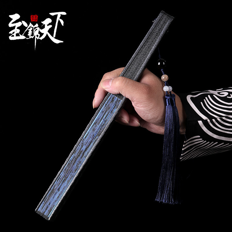 10inch マグネシウムアルミ合金扇子中国風シルク布カンフーファン金属非チタン合金自己防衛ファンドロップシッピング|undefined