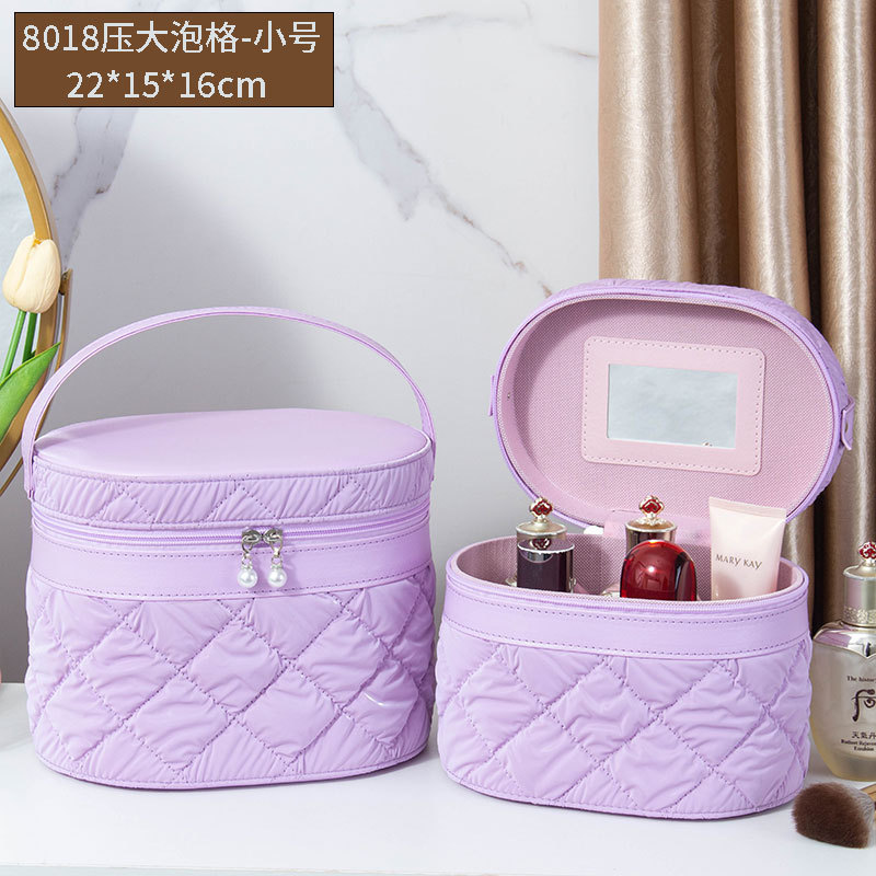 2025 nuevo estuche de cosméticos de gran capacidad, maleta de burbujas de cuero de pu, caja de almacenamiento de herramientas de belleza portátil de alto valor