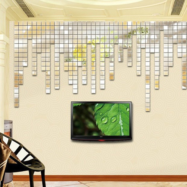 Square Acrylic Mirror Wall Stickers 3d Decor For Living Room_voghion.com