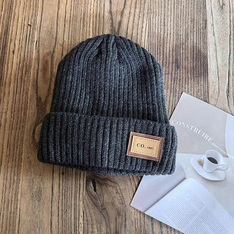 Fleece-Lined Knitted Women Winter Korean Style Versatile Simple Cycling Ear Protection Warm Thickened Ski Hat For Men_voghion.com