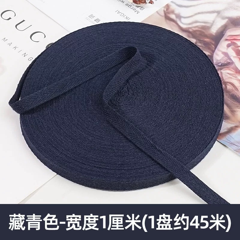1cm de color algodón herringbone banda de borde de ropa textil casera banda de borde rodante banda de borde de cuello trasero chaqueta cuello prensado banda de borde