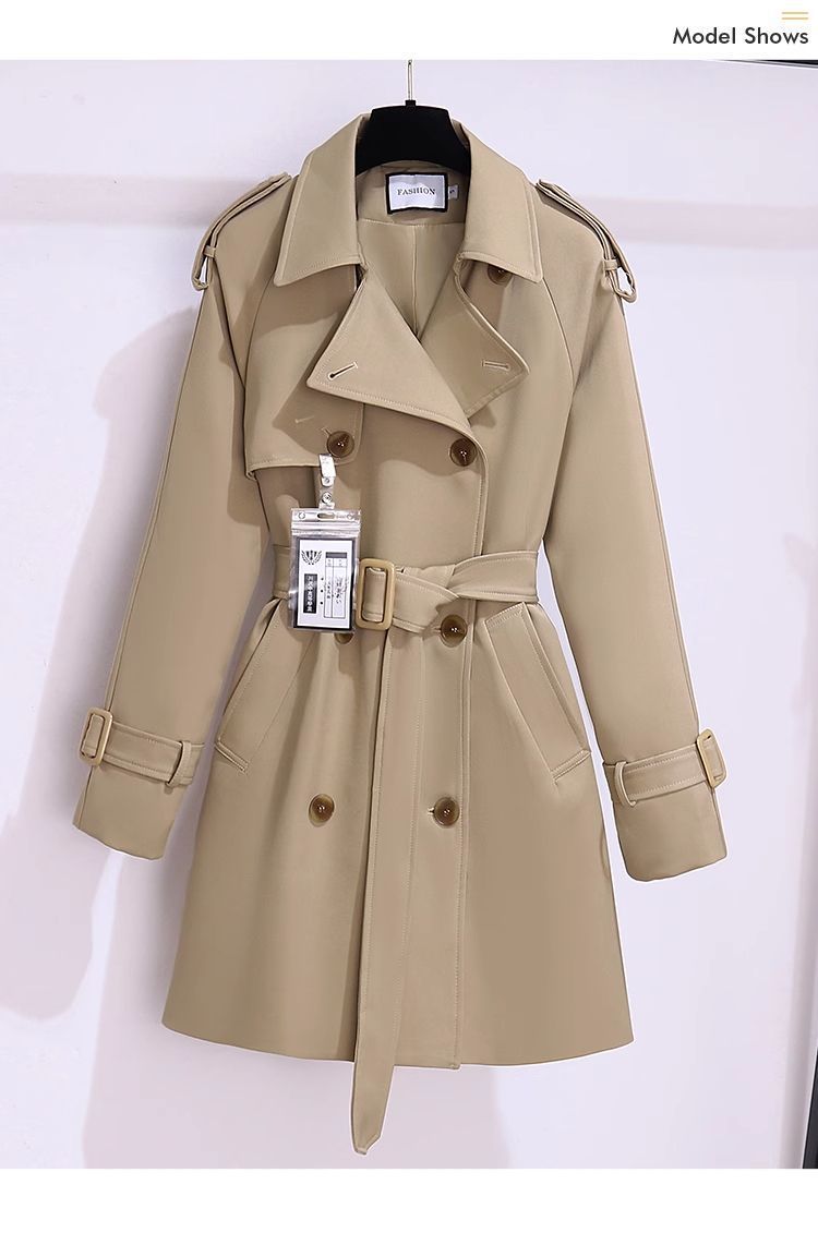 ng2510292 Women's Trench 2025 New Spring And Autumn Small Size Mid-Length Waist-Cinching Elegant Trendy Coat This Year_ecoleips.com