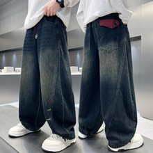 男童牛仔裤春秋款2026新款中大儿童装秋季宽松休闲裤子男孩春装潮
