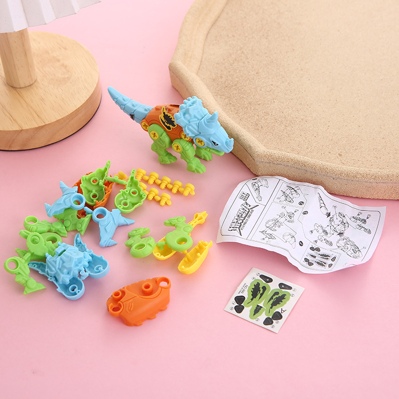 Montado dinosaurio huevo de juguete niños tornillo giro DIY desmontaje combinación deformación Tyrannosaurus educativos y niñas regalo