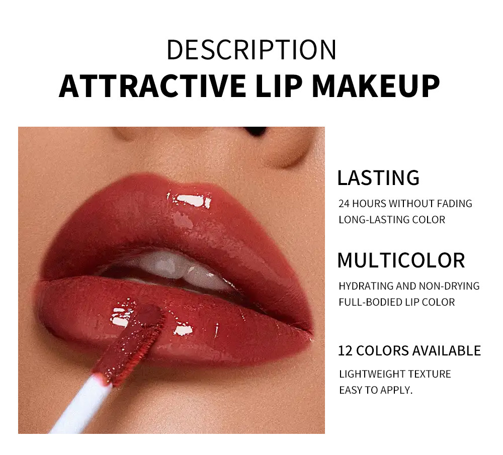 Amazon Export Pearlescent Long-lasting Moisturizing Lip Gloss Set Box, Water Luster Mirror Natural Three-dimensional Non-fading Lip gloss set undefined