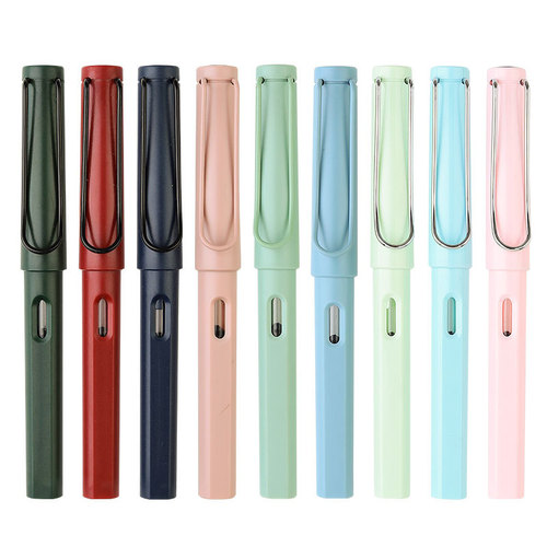 Wèizhuāng Macaron Morandi Color Steel Pen for Student Practice with E Point EF Point Posture Ink Cartridge Ink Pen Calligraphy