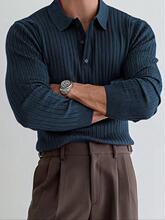 J 26749 Men's Striped Polo Knitwear ������֯�� �羳ŷ��