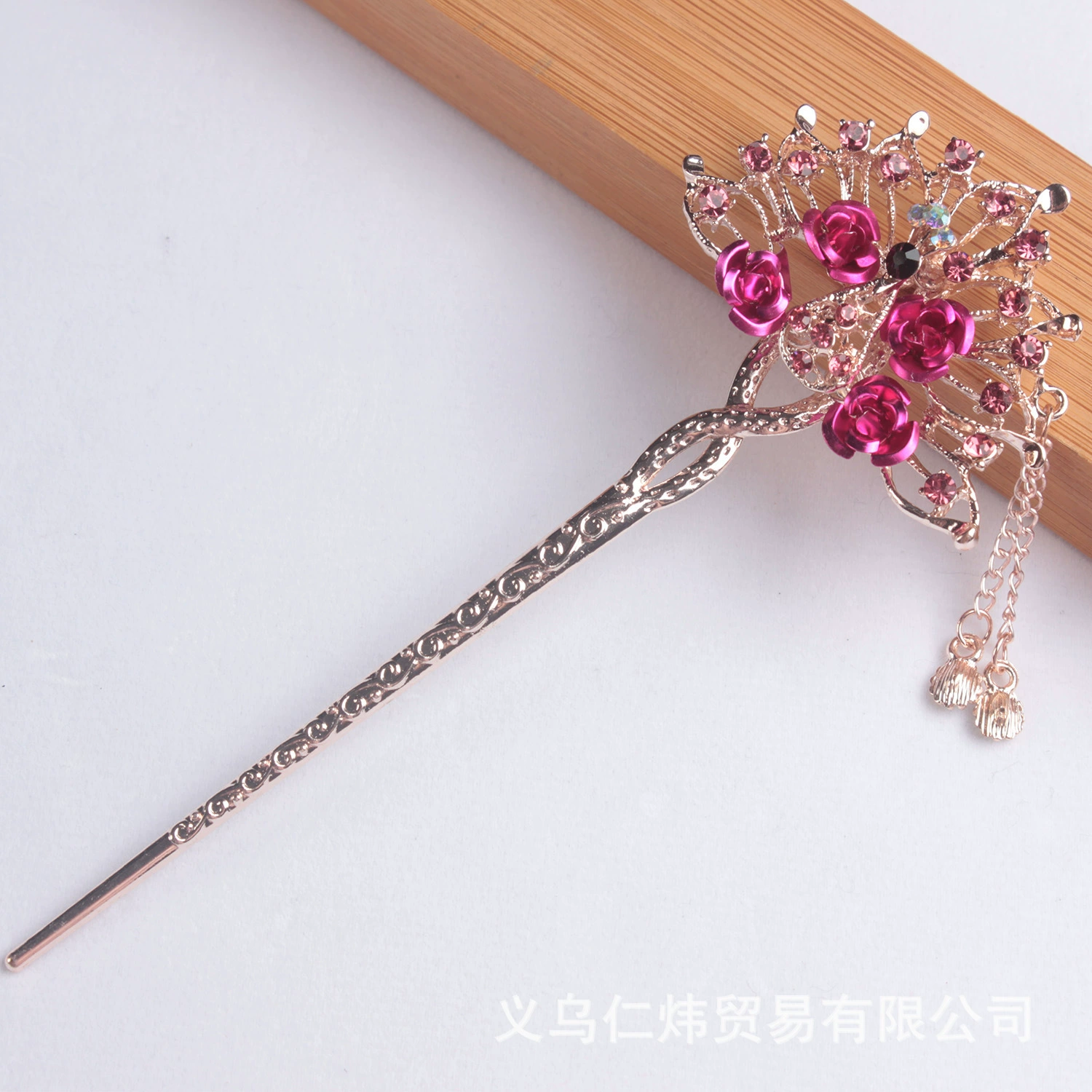 Классическая металлическая китайская заколка handmade, зажим для волос, украшение для волос с кисточками, простой и элегантный дизайн