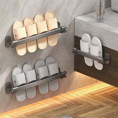 浴室拖鞋架免打孔衛生間壁掛置物架廁所瀝水架子洗手間掛鞋子神器