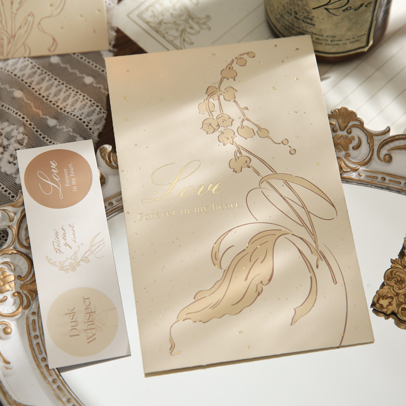 Sr. Paper sobre estampado, serie de himnos florales, literatura y arte, cuentas de mano, mensajes de bendición, sobre de papel