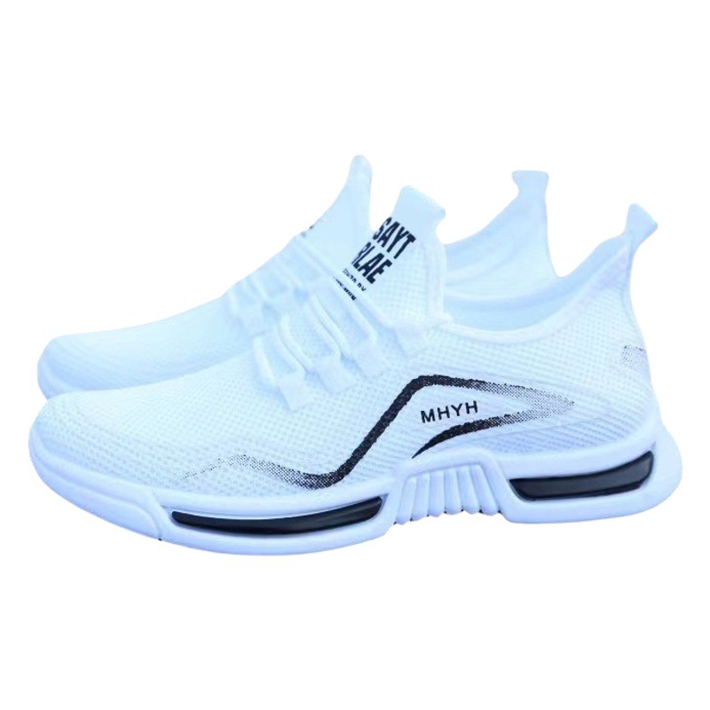 2022 fábrica nuevos zapatos de los hombres de verano nueva zapatilla transpirable zapatos blancos volando tejido transpirable casual Comercio exterior zapatos de los hombres