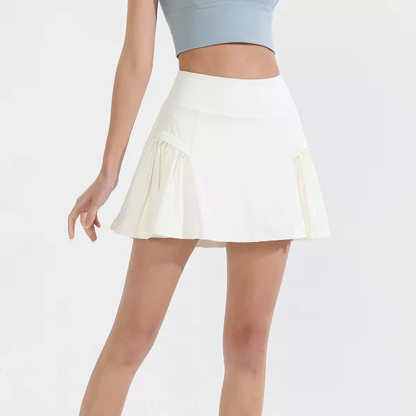 Fake Two-piece Sports Skirt Women's Summer Breathable Anti-running Tennis Skirt Running Training High Waist Fitness Yoga Shorts