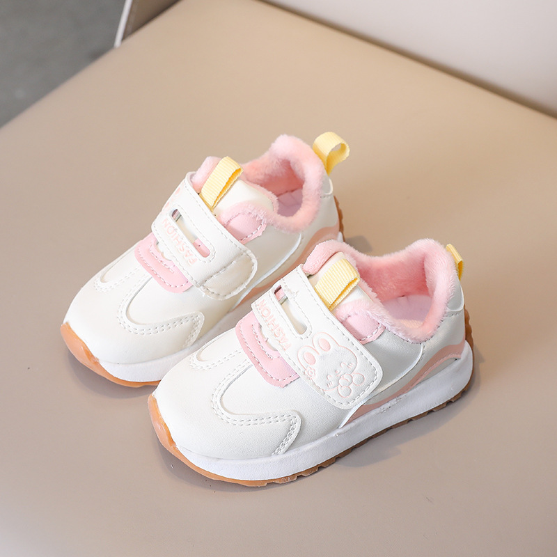 Children's Fleece Lined Sneakers Autumn Winter New Style Warm Functional Toddler Shoes For Boys And Girls_voghion.com