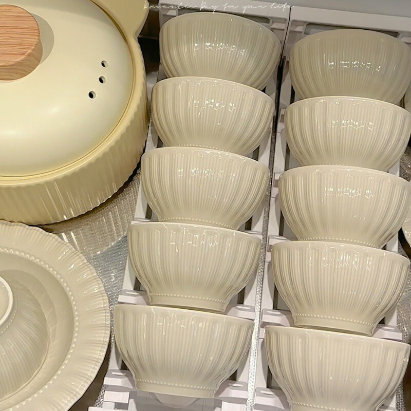 High-grade Underglaze Color Kitchenware Plate Bowl Vegetable Plate Thickened Anti-scalding Bowl and Dish suit Full Household Housewarming Combination