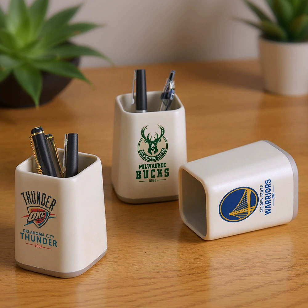 Офисные принадлежности для баскетбольного клуба Bulls Raptors Knicks, креативный держатель для ручек, настольный красивый памятный подарок